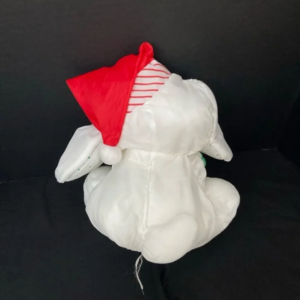Vtg Fisher Price Christmas Puffalumps Dog (year unknown) & Mouse 1987 Candy Cane